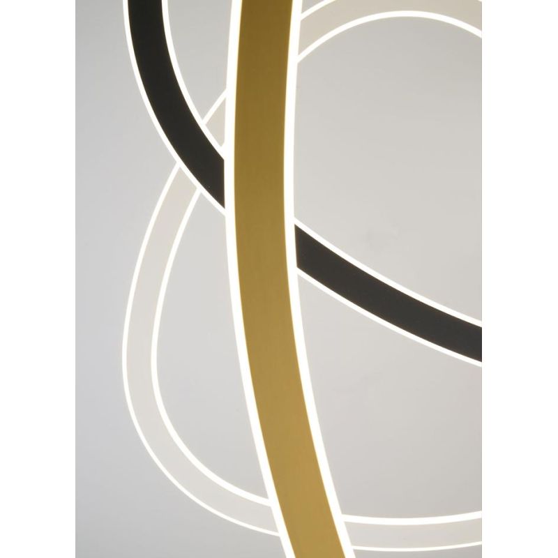 TRIS SOSPENSIONE MODERNA OVALE IN .3 MISURE LED INTEGRATO LUCE DIMMERABILE IN METALLO 3 COLORI