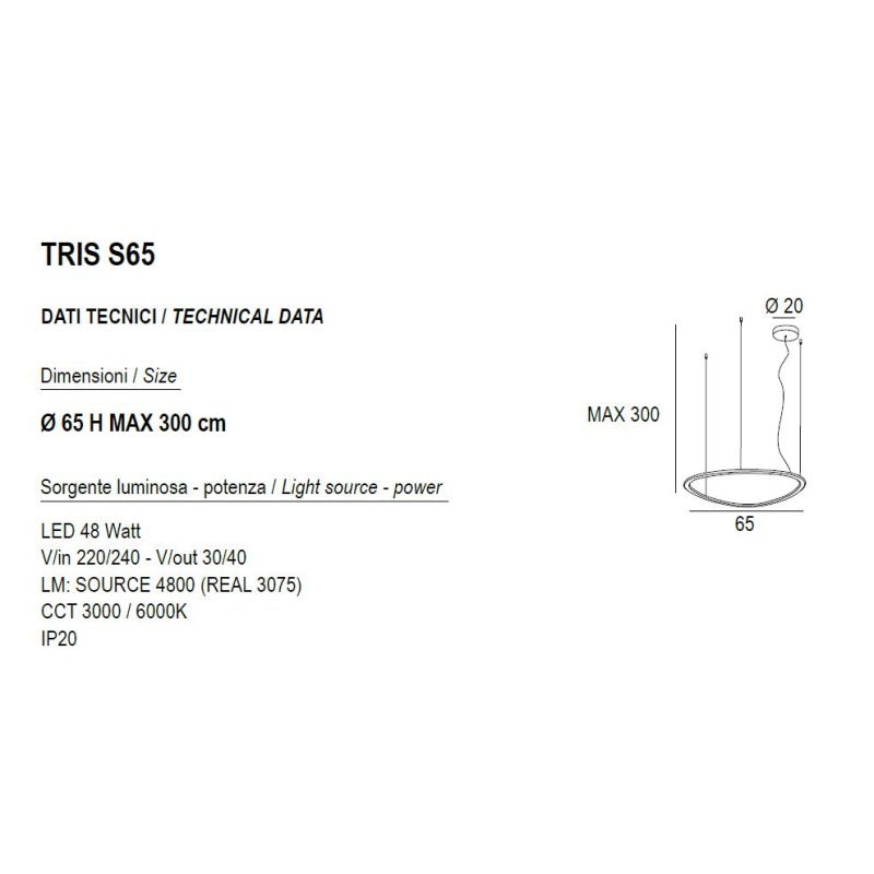 TRIS SOSPENSIONE MODERNA OVALE IN .3 MISURE LED INTEGRATO LUCE DIMMERABILE IN METALLO 3 COLORI