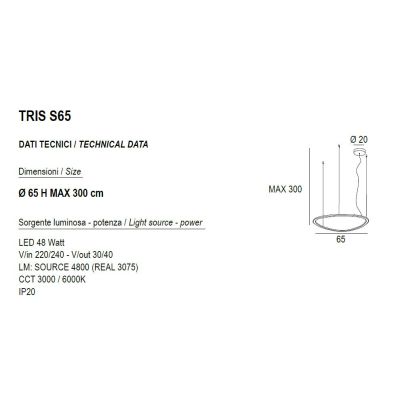TRIS SOSPENSIONE MODERNA OVALE IN .3 MISURE LED INTEGRATO LUCE DIMMERABILE IN METALLO 3 COLORI