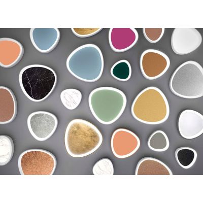 TRIS PLAFONIERA OVALE L35 CM CON LED INTEGRATO 30W LUCE CCT 3000K-4000K IN METALLO 21 FINITURE COLORE