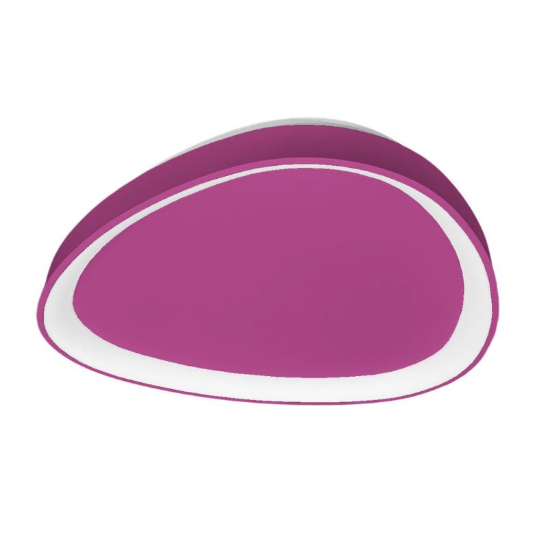 TRIS PLAFONIERA OVALE L50 CM CON LED INTEGRATO 36W LUCE CCT 3000K-4000K IN METALLO 21 FINITURE COLORE