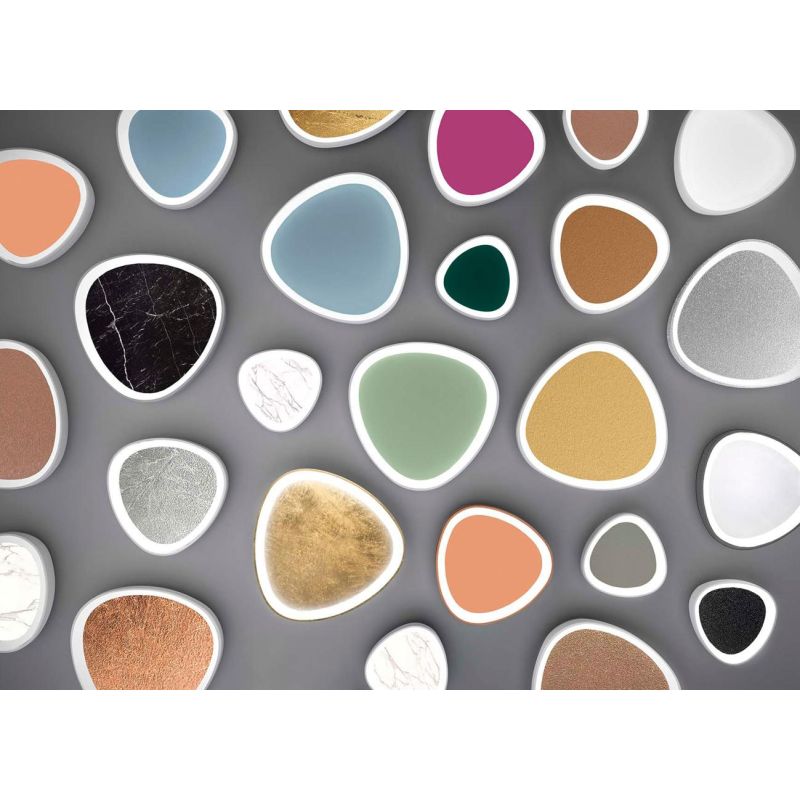 TRIS PLAFONIERA OVALE L50 CM CON LED INTEGRATO 36W LUCE CCT 3000K-4000K IN METALLO 21 FINITURE COLORE