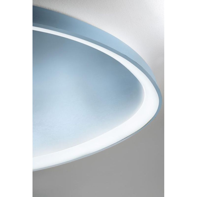 TRIS PLAFONIERA OVALE L50 CM CON LED INTEGRATO 36W LUCE CCT 3000K-4000K IN METALLO 21 FINITURE COLORE