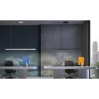 BAR SOSPENSIONE LINEARE BIANCA O NERA LED 40W DIMMERABILE LUNGHEZZA CM 120 DESIGN MODERNO
