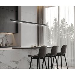 BAR SOSPENSIONE LINEARE BIANCA O NERA LED 40W DIMMERABILE LUNGHEZZA CM 120 DESIGN MODERNO