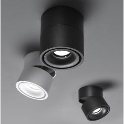 JOINT PLAFONIERA APPLIQUE ROTONDA CON PROIETTORE A LED 11W BIANCO O NERO ORIENTABILE