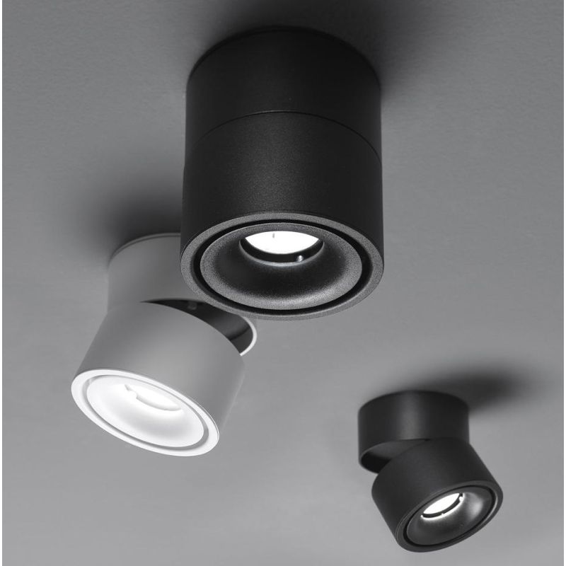 JOINT PLAFONIERA APPLIQUE ROTONDA CON PROIETTORE A LED 11W BIANCO O NERO ORIENTABILE