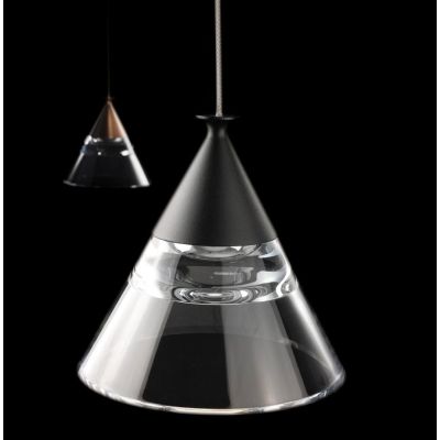 CONY SOSPENSIONE SINGOLA D14 CM LED 7W CCT 3000K-4000K IN METALLO 3 COLORI CON DIFFUSORE TRASPARENTE