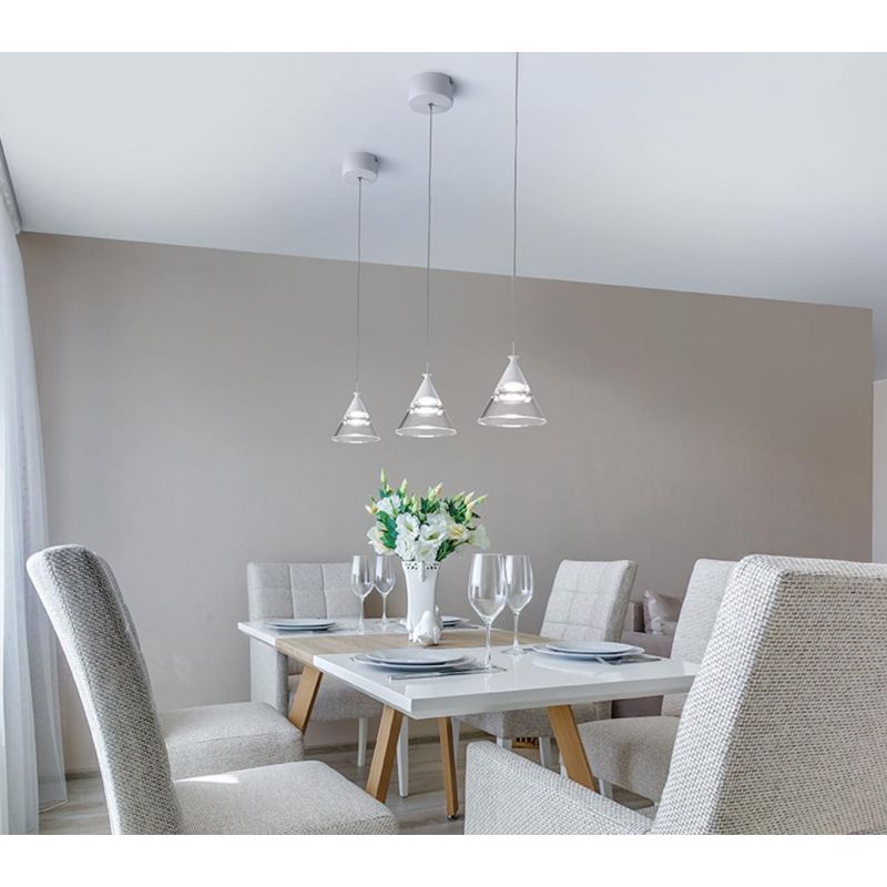 CONY SOSPENSIONE SINGOLA D14 CM LED 7W CCT 3000K-4000K IN METALLO 3 COLORI CON DIFFUSORE TRASPARENTE