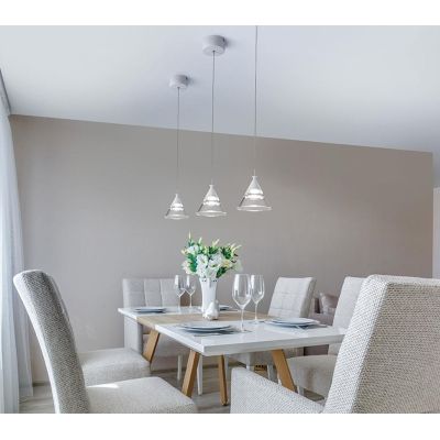 CONY SOSPENSIONE SINGOLA D14 CM LED 7W CCT 3000K-4000K IN METALLO 3 COLORI CON DIFFUSORE TRASPARENTE