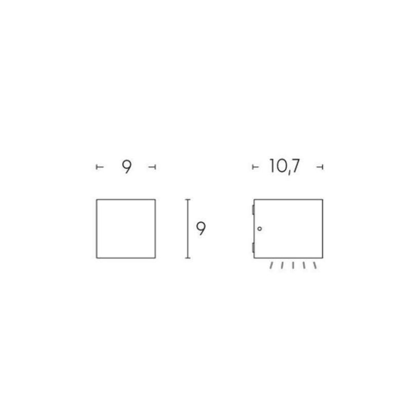 LULA FARETTO DA PARETE A CUBO IP54 LUCE 3000K-4000K LED 12W DOPPIA ILLUMINAZIONE BIANCO O ANTRACITE Sovil - Cristalensi Shop Onl