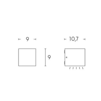 LULA FARETTO DA PARETE A CUBO IP54 LUCE 3000K-4000K LED 12W DOPPIA ILLUMINAZIONE BIANCO O ANTRACITE Sovil - Cristalensi Shop Onl