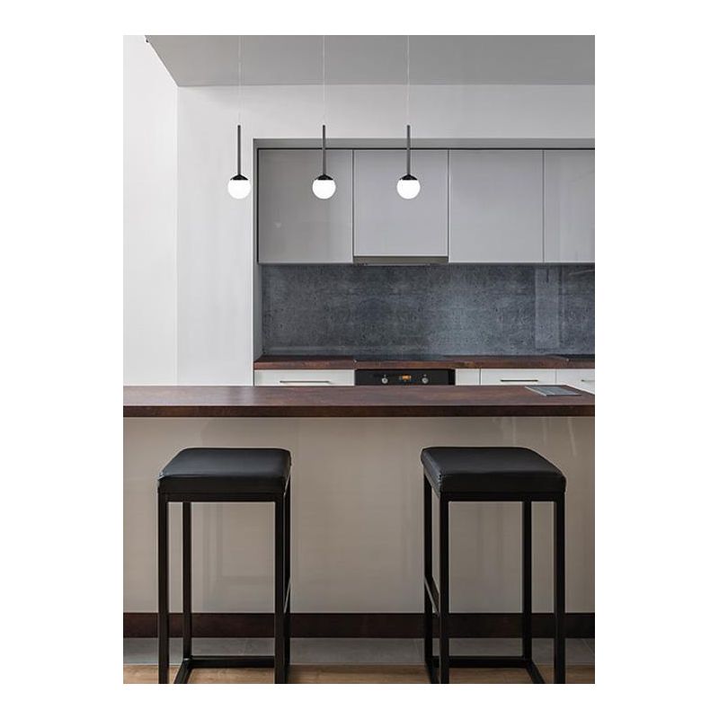 LOLLYPOP SOSPENSIONE SINGOLA LED 7W CCT 3000K-4000K IN METALLO 3 COLORI DIFFUSORE A SFERA D10 CM MODERNA