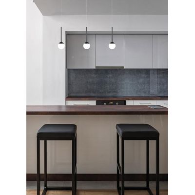 LOLLYPOP SOSPENSIONE SINGOLA LED 7W CCT 3000K-4000K IN METALLO 3 COLORI DIFFUSORE A SFERA D10 CM MODERNA