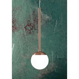 LOLLYPOP SOSPENSIONE SINGOLA LED 7W CCT 3000K-4000K IN METALLO 3 COLORI DIFFUSORE A SFERA D10 CM MODERNA