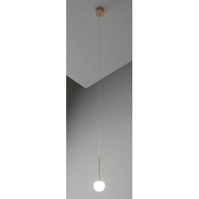 LOLLYPOP SOSPENSIONE SINGOLA LED 7W CCT 3000K-4000K IN METALLO 3 COLORI DIFFUSORE A SFERA D10 CM MODERNA