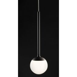 LOLLYPOP SOSPENSIONE SINGOLA LED 7W CCT 3000K-4000K IN METALLO 3 COLORI DIFFUSORE A SFERA D10 CM MODERNA 2