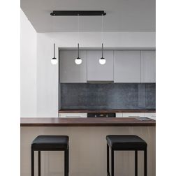 LOLLYPOP SOSPENSIONE 3 LUCI LED 21W CCT 3000K-4000K RETTANGOLARE IN METALLO 3 COLORI MODERNA L70 CM