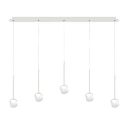 LOLLYPOP SOSPENSIONE 5 LUCI LED 35W CCT 3000K-4000K RETTANGOLARE IN METALLO 3 COLORI MODERNA L120 CM