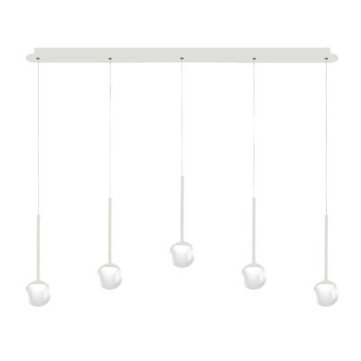 LOLLYPOP SOSPENSIONE 5 LUCI LED 35W CCT 3000K-4000K RETTANGOLARE IN METALLO 3 COLORI MODERNA L120 CM