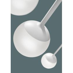 LOLLYPOP SOSPENSIONE 5 LUCI LED 35W CCT 3000K-4000K RETTANGOLARE IN METALLO 3 COLORI MODERNA L120 CM 2
