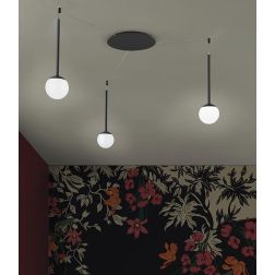 LOLLYPOP SOSPENSIONE 3 LUCI DECENTRATA LED 21W CCT 3000K-4000K IN METALLO 3 COLORI MODERNA