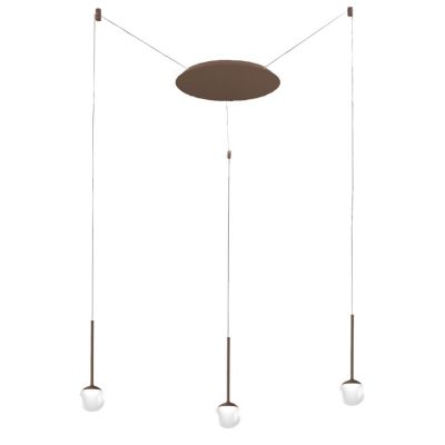 LOLLYPOP SOSPENSIONE 3 LUCI DECENTRATA LED 21W CCT 3000K-4000K IN METALLO 3 COLORI MODERNA