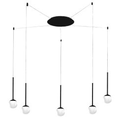 LOLLYPOP SOSPENSIONE 5 LUCI DECENTRATA LED 35W CCT 3000K-4000K IN METALLO 3 COLORI MODERNA 2