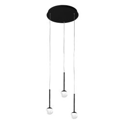 LOLLYPOP SOSPENSIONE ROTONDA 3 LUCI LED 21W CCT 3000K-4000K D30 CM IN METALLO 3 COLORI MODERNA 2