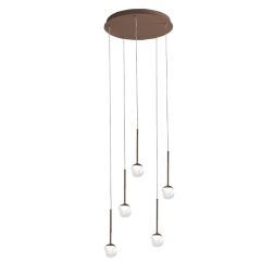 LOLLYPOP SOSPENSIONE ROTONDA 5 LUCI LED 35W CCT 3000K-4000K D40 CM IN METALLO 3 COLORI MODERNA 2