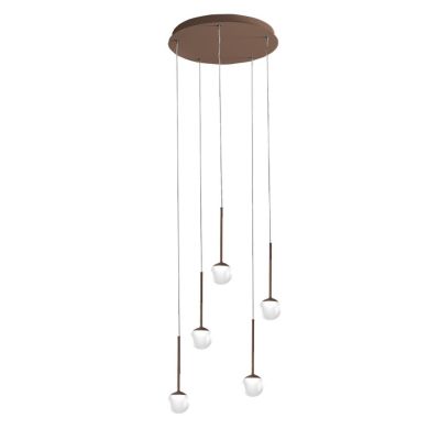 LOLLYPOP SOSPENSIONE ROTONDA 5 LUCI LED 35W CCT 3000K-4000K D40 CM IN METALLO 3 COLORI MODERNA