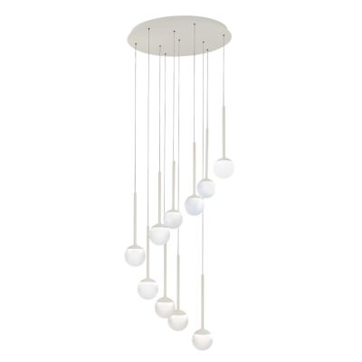 LOLLYPOP SOSPENSIONE ROTONDA 10 LUCI LED 70W CCT 3000K-4000K D70 CM IN METALLO 3 COLORI MODERNA
