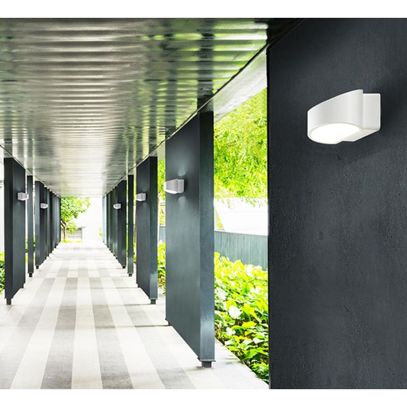 LAMPADA DA PARETE PER ESTERNI LED 12W LUCE 3000K IN ALLUMINIO 3 COLORI MODERNA LARGHEZZA 18 CM