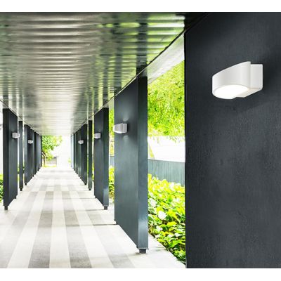 LAMPADA DA PARETE PER ESTERNI LED 12W LUCE 3000K IN ALLUMINIO 3 COLORI MODERNA LARGHEZZA 18 CM