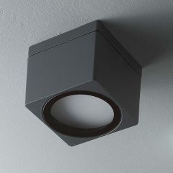 APPLIQUE CUBO DA ESTERNO IN ALLUMINIO 6 COLORI MONOEMISSIONE LAMPADINA ATTACCO GX53 MISURE CM 9X9