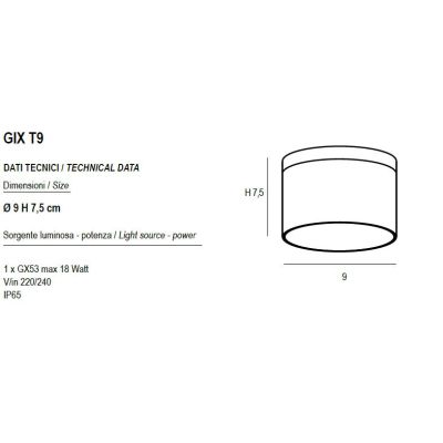 APPLIQUE DA ESTERNO ROTONDA D9 CM IN ALLUMINIO 6 COLORI MONOEMISSIONE LAMPADINA ATTACCO GX53
