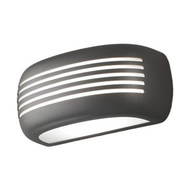 NAIL APPLIQUE DA ESTERNO CON GRIGLIA IP54 ANTRACITE,RUGGINE E BIANCA MODERNA LAMPADINA ATTACCO E14