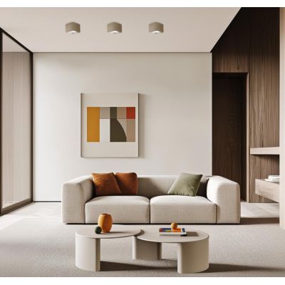 CAGE PLAFONIERA CUBO CM 10X10 IN ALLUMINIO BIANCO,NERO,SABBIA LAMPADINA ATTACCO GX53 DESIGN MODERNO