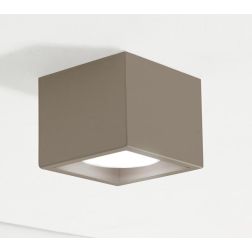 CAGE PLAFONIERA CUBO CM 10X10 IN ALLUMINIO BIANCO,NERO,SABBIA LAMPADINA ATTACCO GX53 DESIGN MODERNO 2