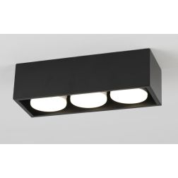 CAGE PLAFONIERA 3 LUCI RETTANGOLARE IN ALLUMINIO BIANCO,NERO,SABBIA LAMPADINE ATTACCO GX53 DESIGN MODERNO