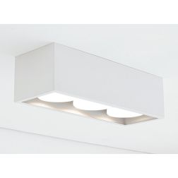 CAGE PLAFONIERA 3 LUCI RETTANGOLARE IN ALLUMINIO BIANCO,NERO,SABBIA LAMPADINE ATTACCO GX53 DESIGN MODERNO 2