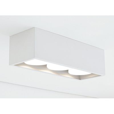CAGE PLAFONIERA 3 LUCI RETTANGOLARE IN ALLUMINIO BIANCO,NERO,SABBIA LAMPADINE ATTACCO GX53 DESIGN MODERNO