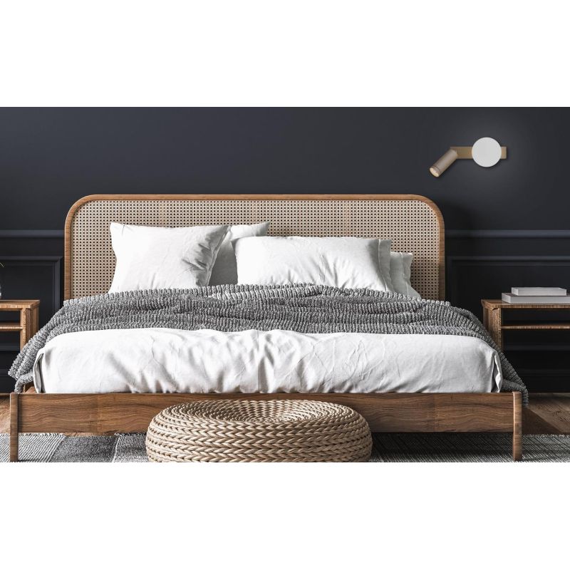 NIVIS APPLIQUE CON FARETTO ORIENTABILE A LED DA 4W LUCE 3000K CON SFERA IN VETRO LAMPADINA G9 2 COLORI