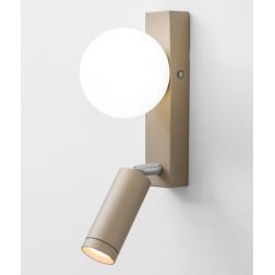 NIVIS APPLIQUE CON FARETTO ORIENTABILE A LED DA 4W LUCE 3000K CON SFERA IN VETRO LAMPADINA G9 2 COLORI