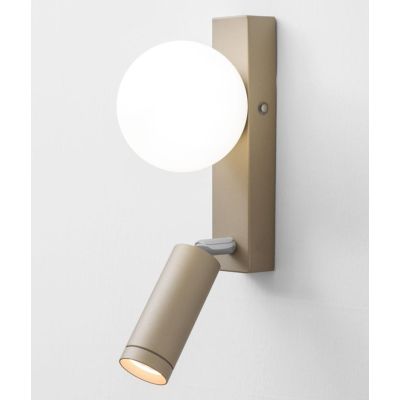 NIVIS APPLIQUE CON FARETTO ORIENTABILE A LED DA 4W LUCE 3000K CON SFERA IN VETRO LAMPADINA G9 2 COLORI