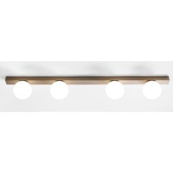 NIVIS LAMPADA DA PARETE O SOFFITTO LINEARE 4 LUCI SABBIA E ANTRACITE SFERE IN VETRO LAMPADINE ATTACCO G9 L90 CM 2
