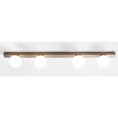 NIVIS LAMPADA DA PARETE O SOFFITTO LINEARE 4 LUCI SABBIA E ANTRACITE SFERE IN VETRO LAMPADINE ATTACCO G9 L90 CM
