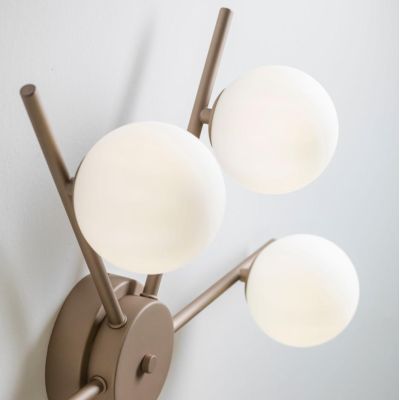 NIVIS PLAFONIERA  A STELLA 6 LUCI SABBIA E ANTRACITE CON SFERE IN VETRO LAMPADINE ATTACCO G9 D58 CM