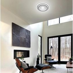 CONCENTRIC LAMPADA ROTONDA D40 CM LED 36W LUCE CCT 3000K-4000K IN METALLO BIANCO ORIGINALE E MODERNA 2