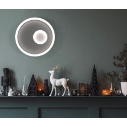 CELL PLAFONIERA APPLIQUE LED INTEGRATO LUCE CCT 3000K-4000K IN METALLO BIANCO MODERNA IN 2 MISURE